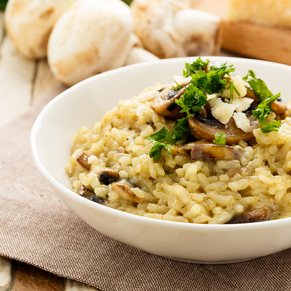 Il risotto mantecato preparato con riso Carnaroli mantovano